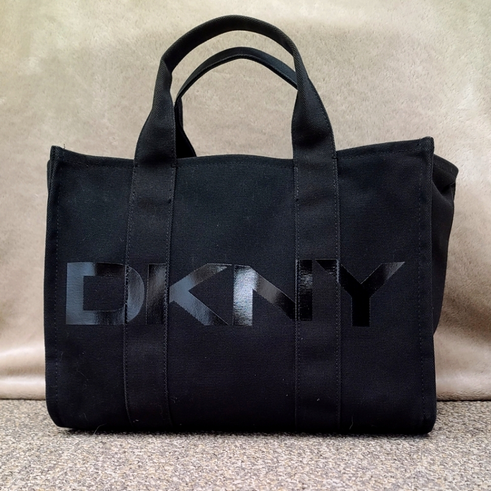 DKNY black canvas handbag